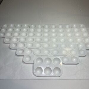 25 pcs Paint Tray Palette 6 Wells Rectangular Plastic Painting Pallet Holder